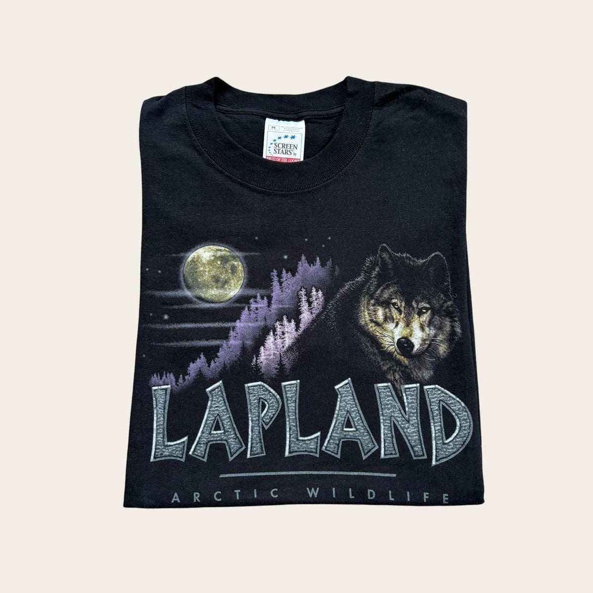 Vintage Y2K Lapland Finland wolf arctic wildlife nature souvenir t-shirt
