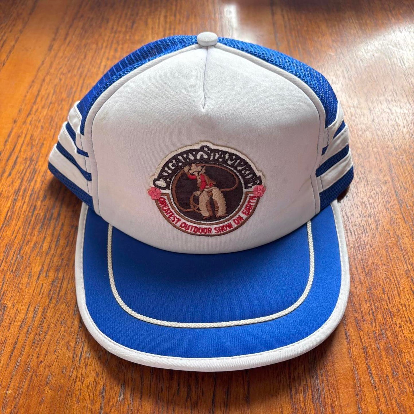 Vintage 90s Calgary Stampede rodeo western show Canada graphic trucker cap