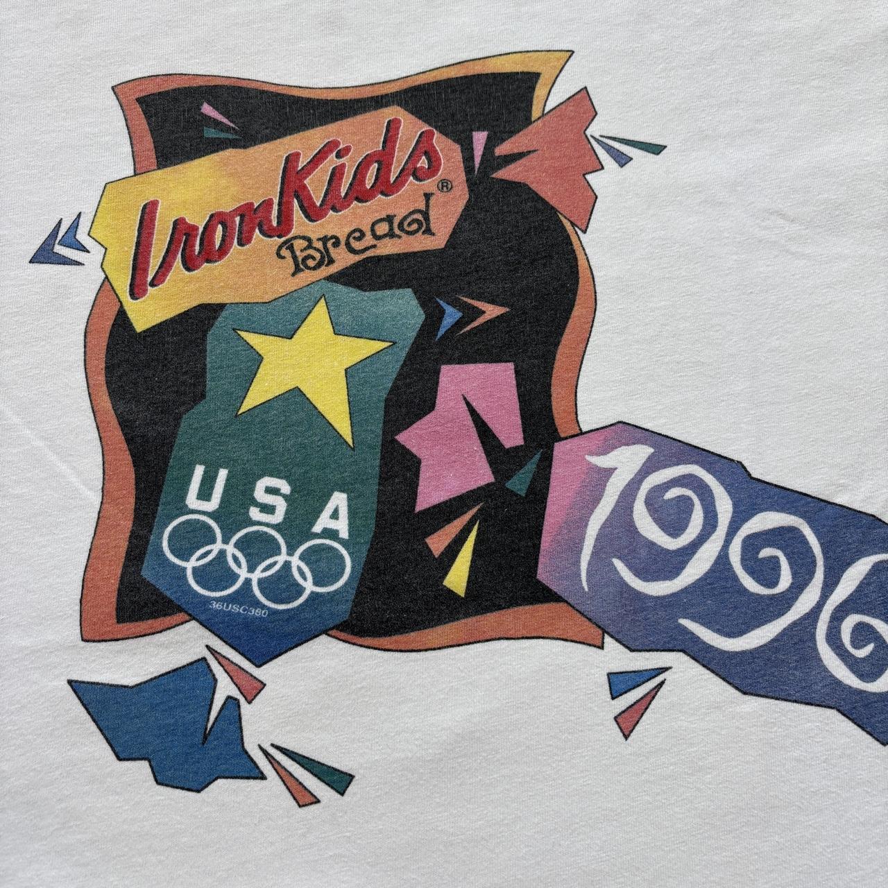Vintage 90s USA Atlanta Olympics athletics Iron Kids bread sponsor t-shirt