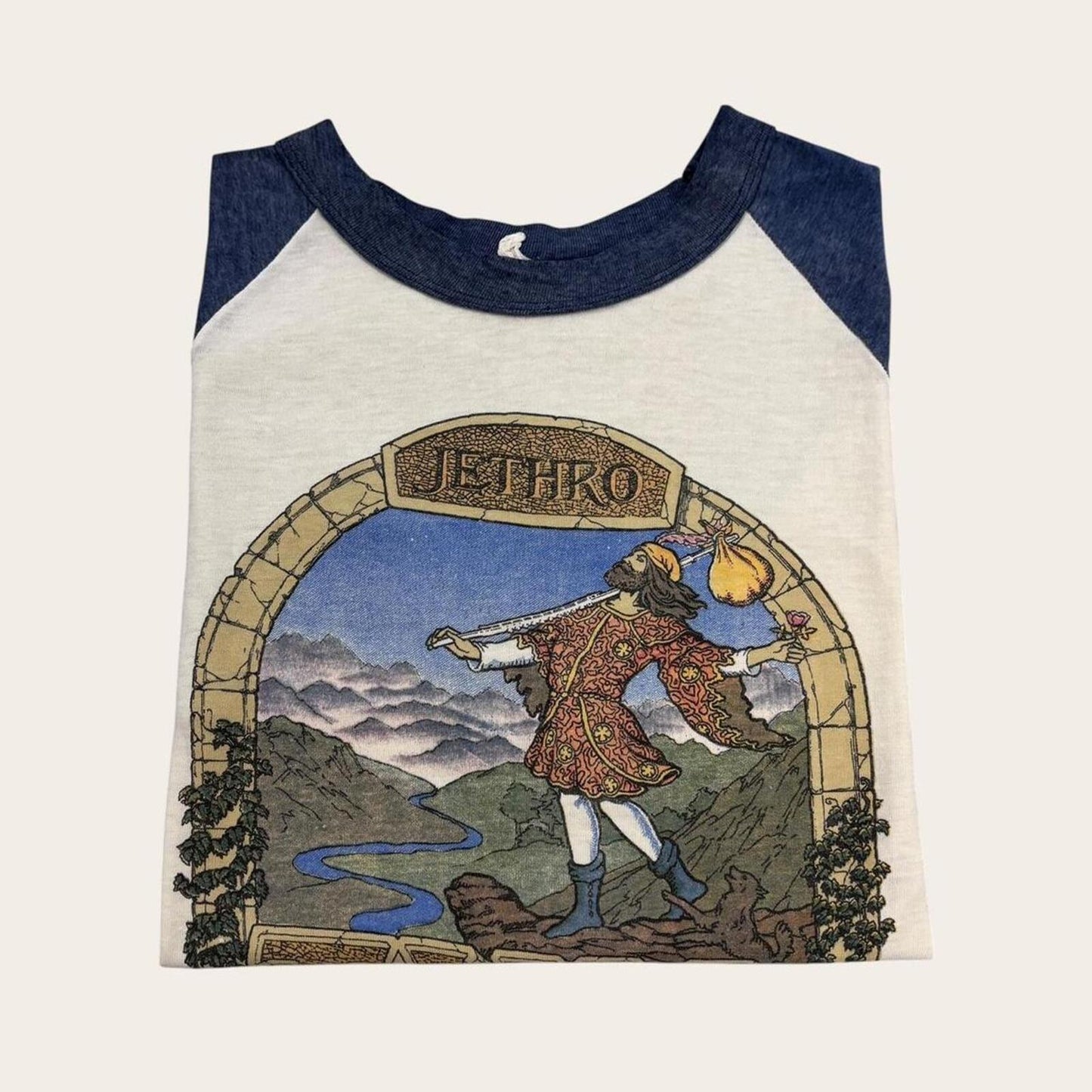 Vintage 70s Jethro Tull on the road again tour of Europe rock music band t-shirt