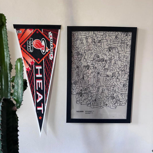 Vintage 90s USA Miami Heat NBA basketball felt pennant