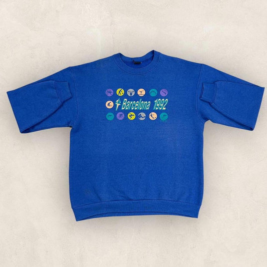 Vintage 90s Barcelona Olympics summer games athletics graphic sweatshirt