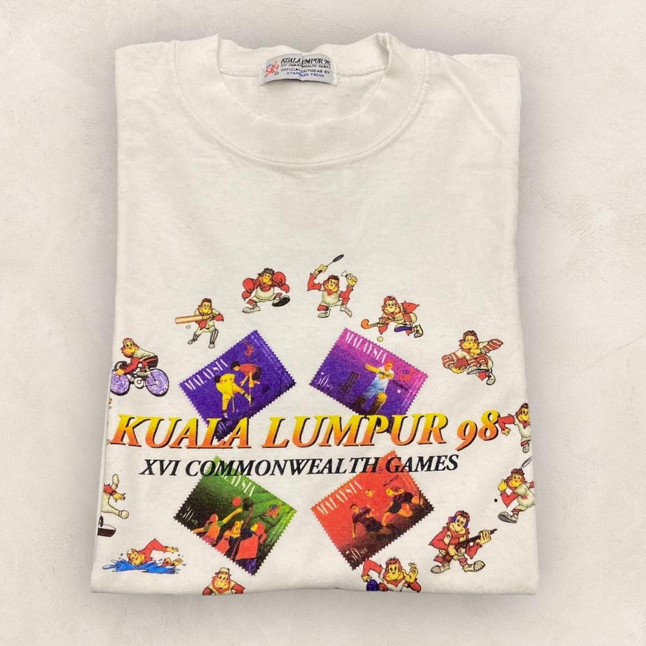 Vintage 90s Commonwealth Games Kuala Lumpur Malaysia athletics promotional graphic t-shirt