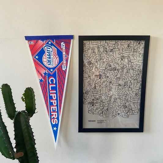 Vintage 90s USA Los Angeles Clippers NBA basketball felt pennant