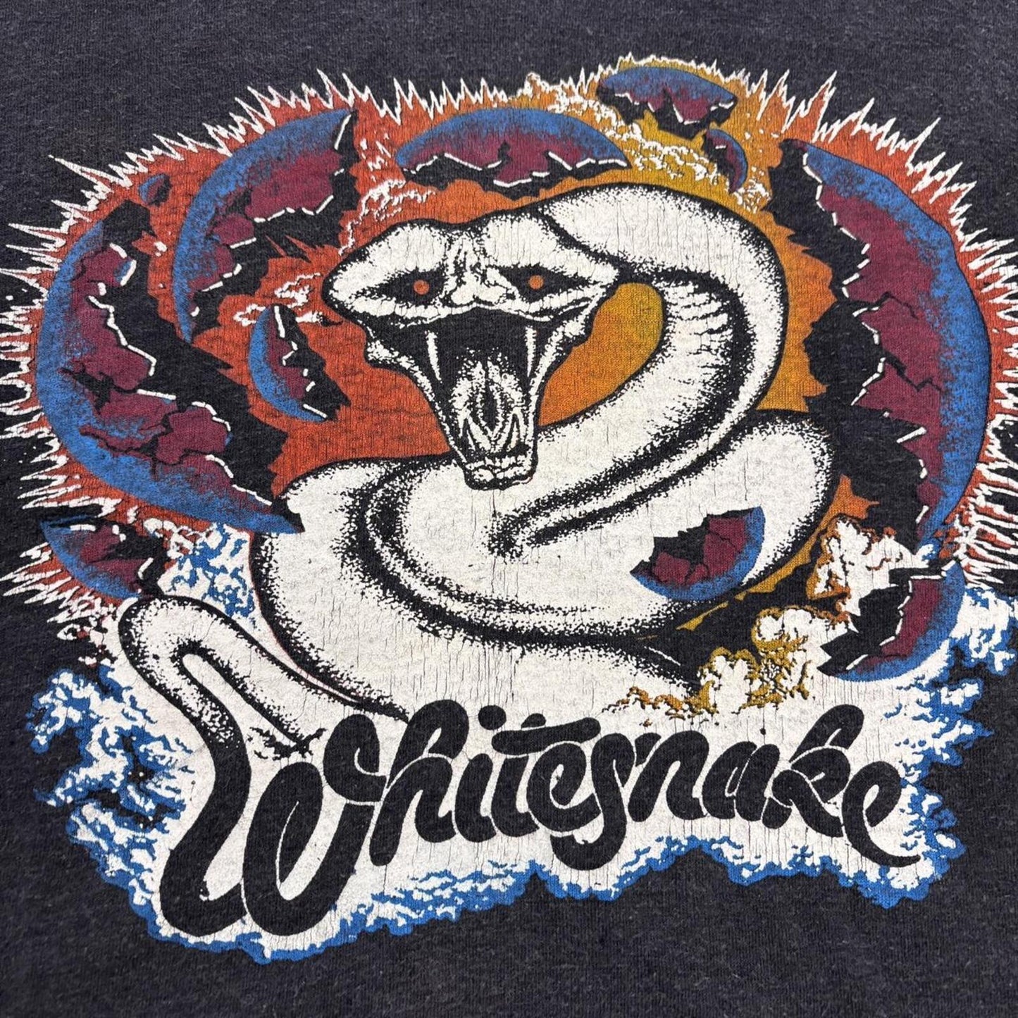 Vintage 80s Whitesnake European Tour rock music band t-shirt