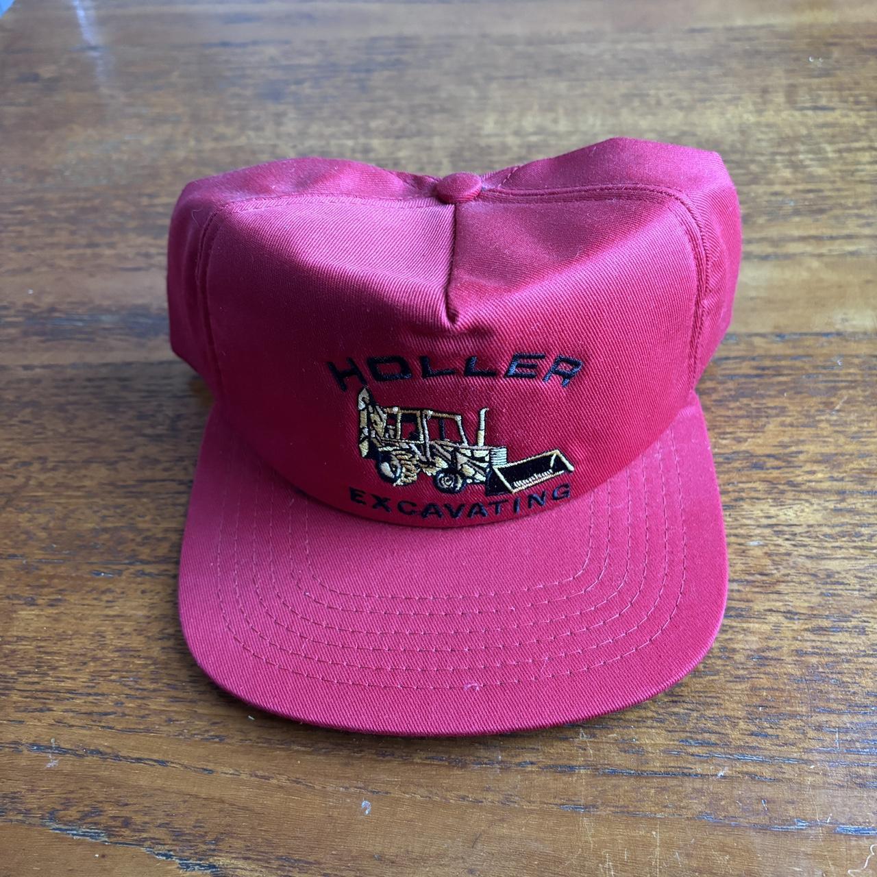 Vintage 90s USA Holler excavating construction workwear embroidered cap