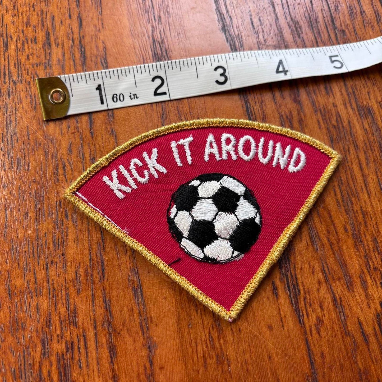 Vintage 90s USA kick it around soccer football embroidered patch