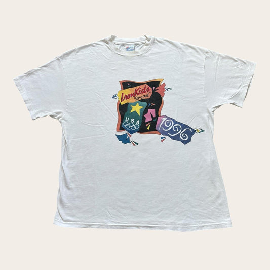 Vintage 90s USA Atlanta Olympics athletics Iron Kids bread sponsor t-shirt