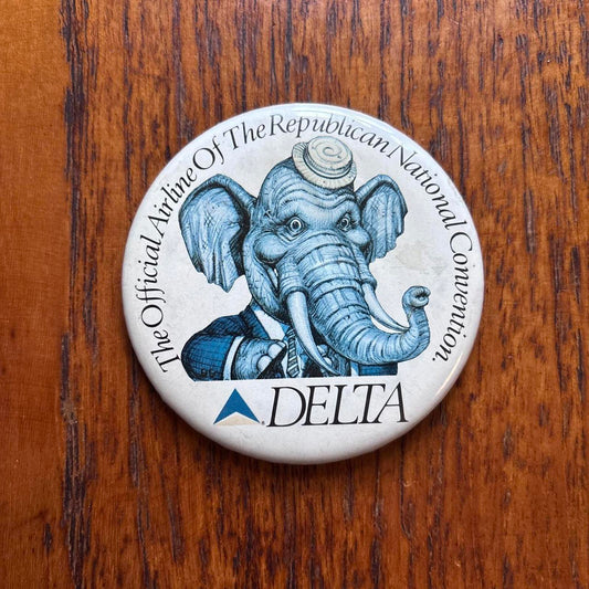 Vintage 90s USA Delta Airlines Republican National Convention pin badge