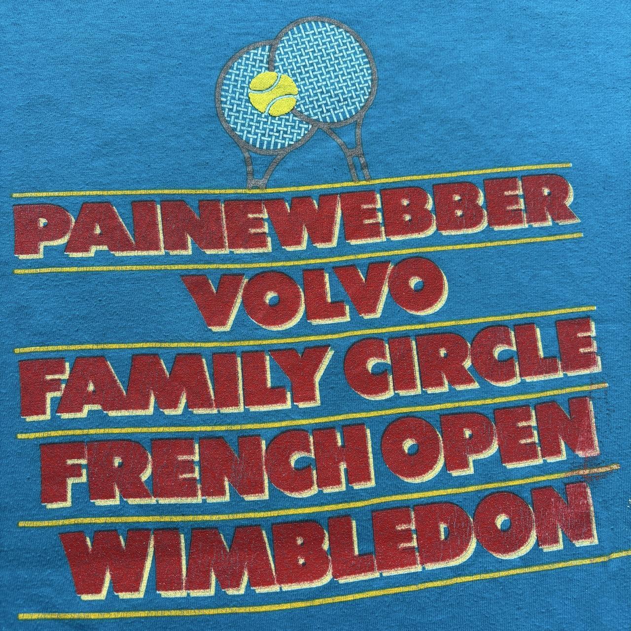 Vintage 80s USA NBC Sports tennis tour ‘87 French Open Wimbledon t-shirt