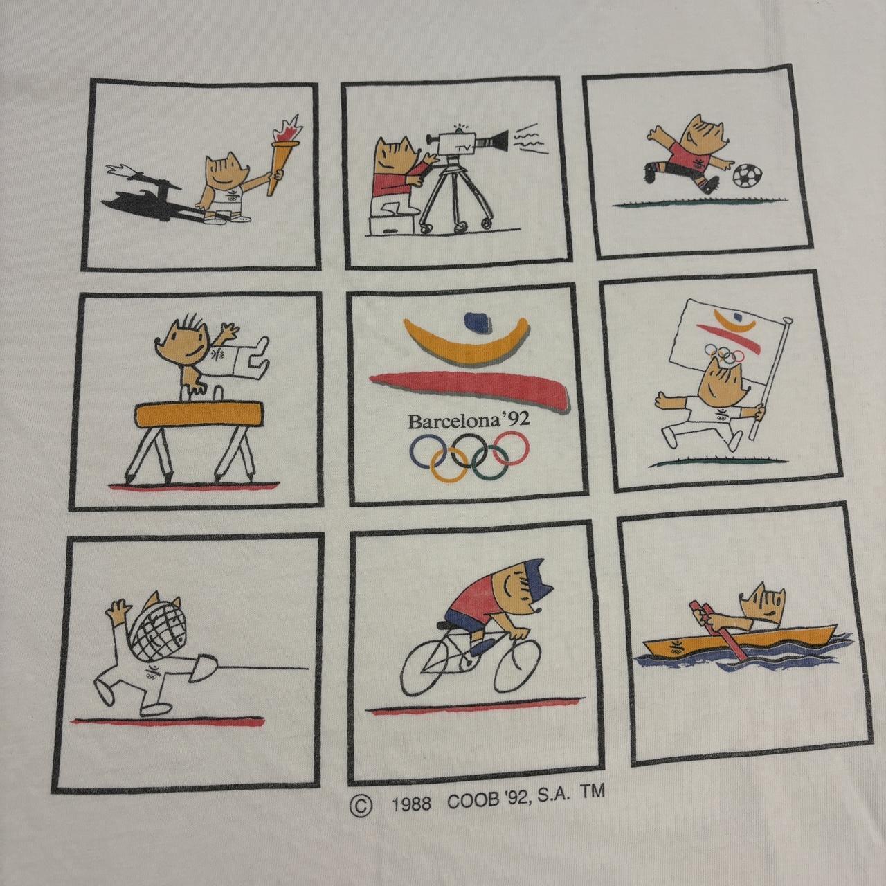 Vintage 90s Barcelona Olympics Spain summer games athletics mascot t-shirt