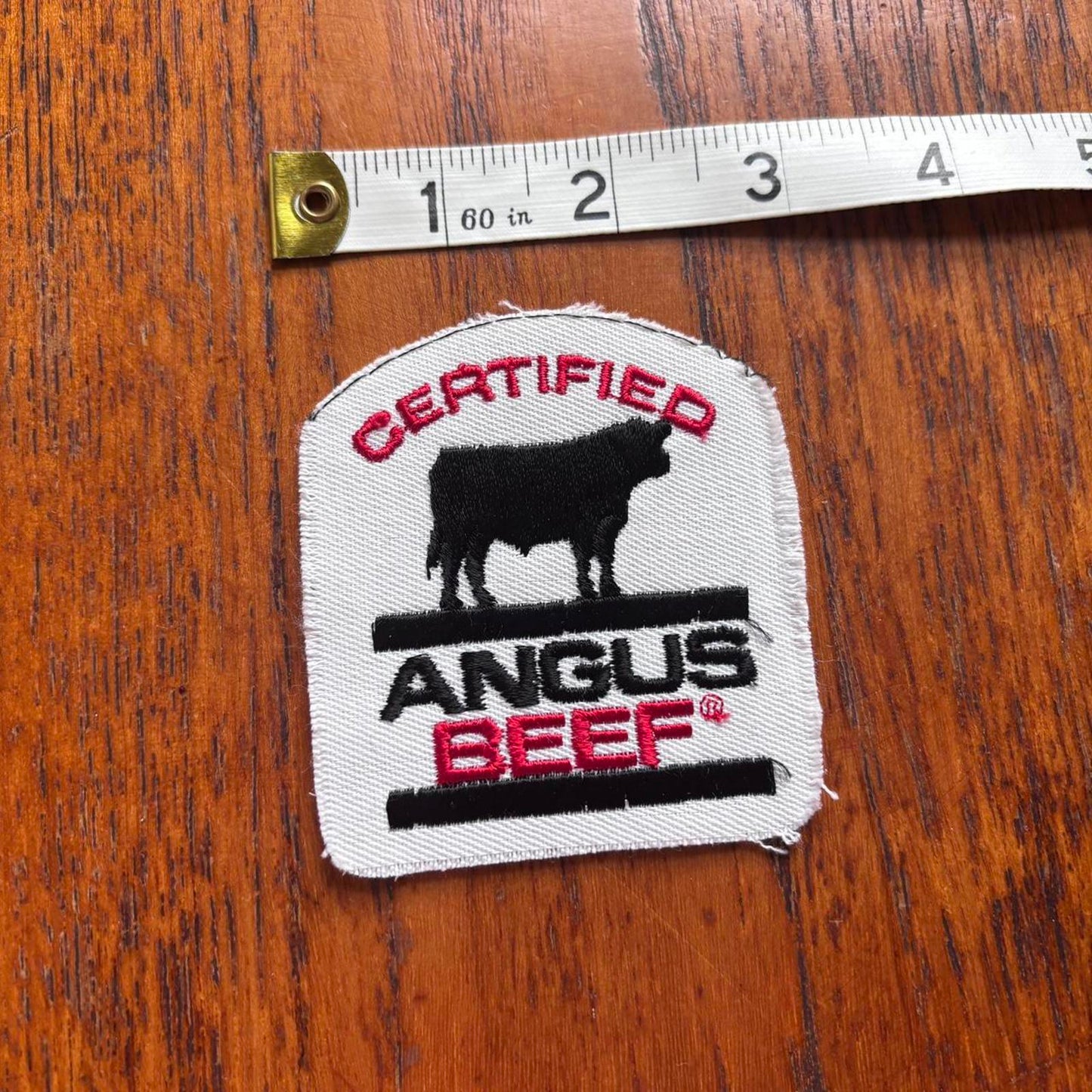 Vintage 90s USA certified Angus beef farming agriculture embroidered patch