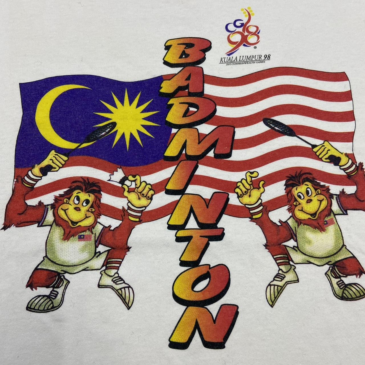 Vintage 90s Badminton Commonwealth Games Kuala Lumpur Malaysia promotional graphic t-shirt