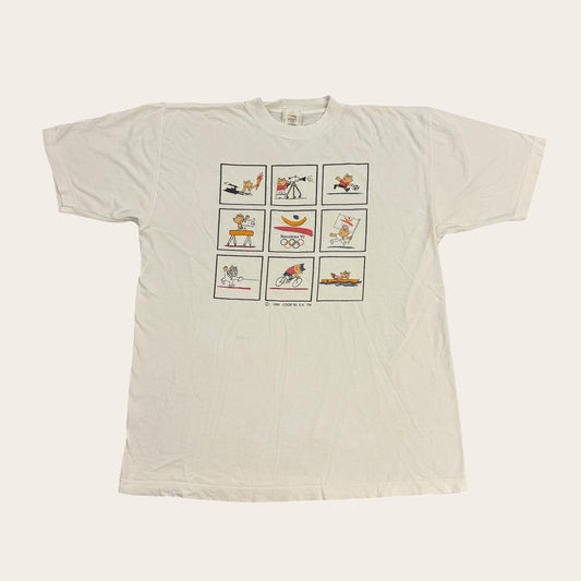 Vintage 90s Barcelona Olympics Spain summer games athletics mascot t-shirt