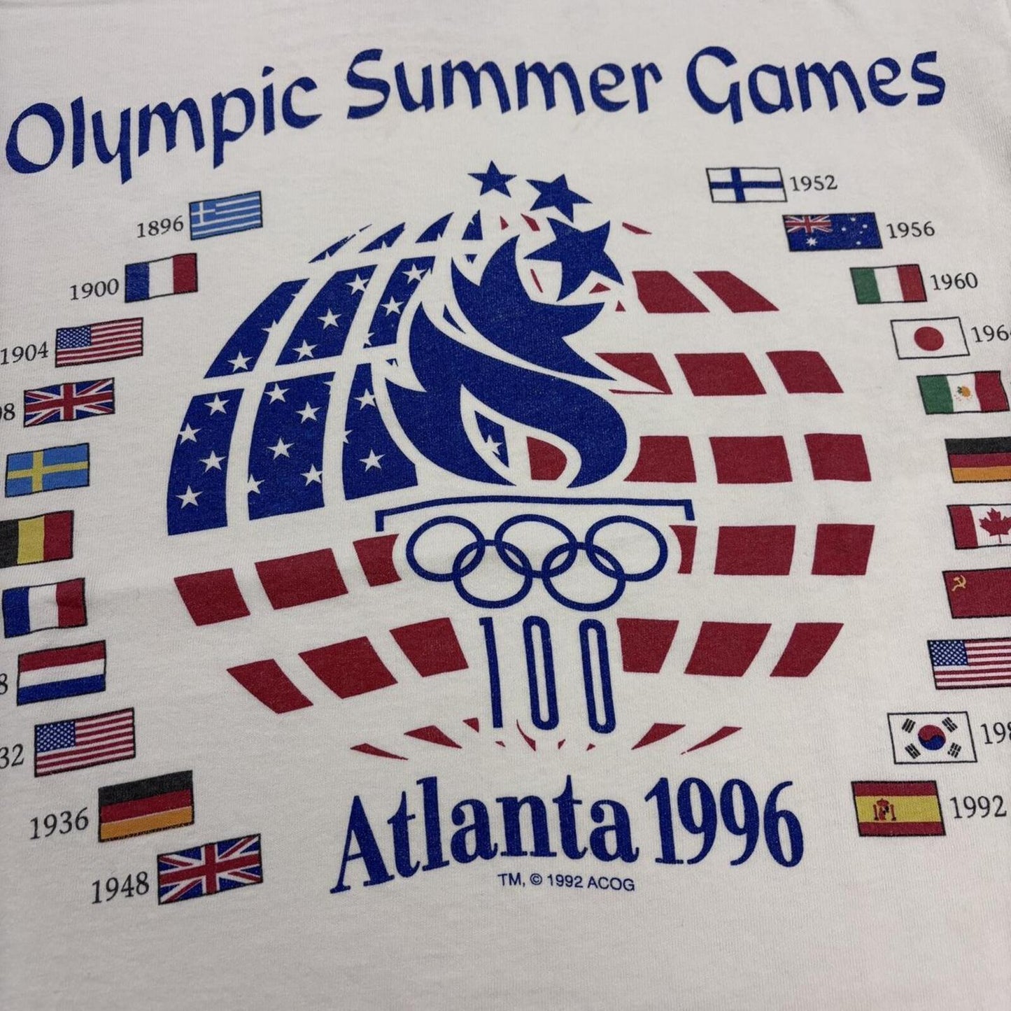 Vintage 90s USA Atlanta Olympics summer games athletics graphic t-shirt