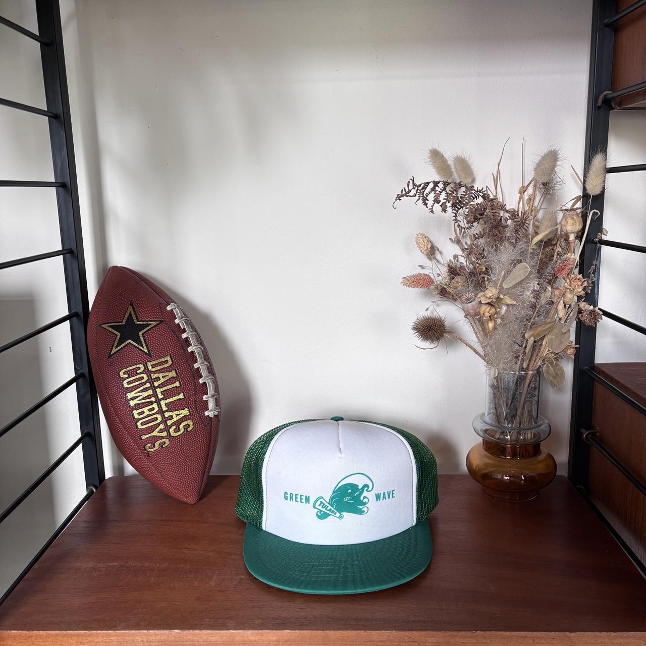 Vintage 90s USA Tulane University green wave mascot New Orleans Louisiana trucker cap