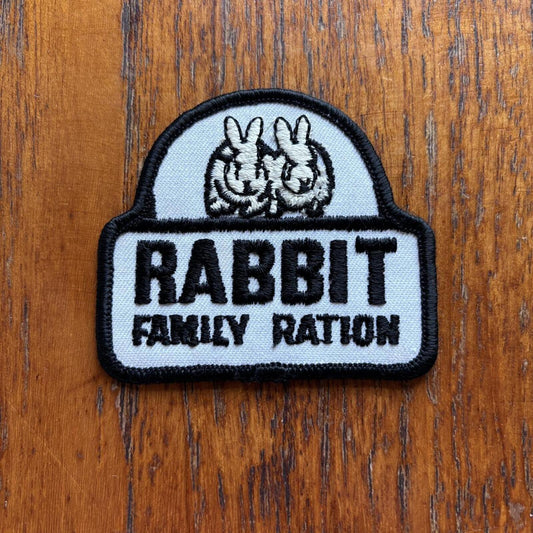 Vintage 90s USA rabbit family ration embroidered patch