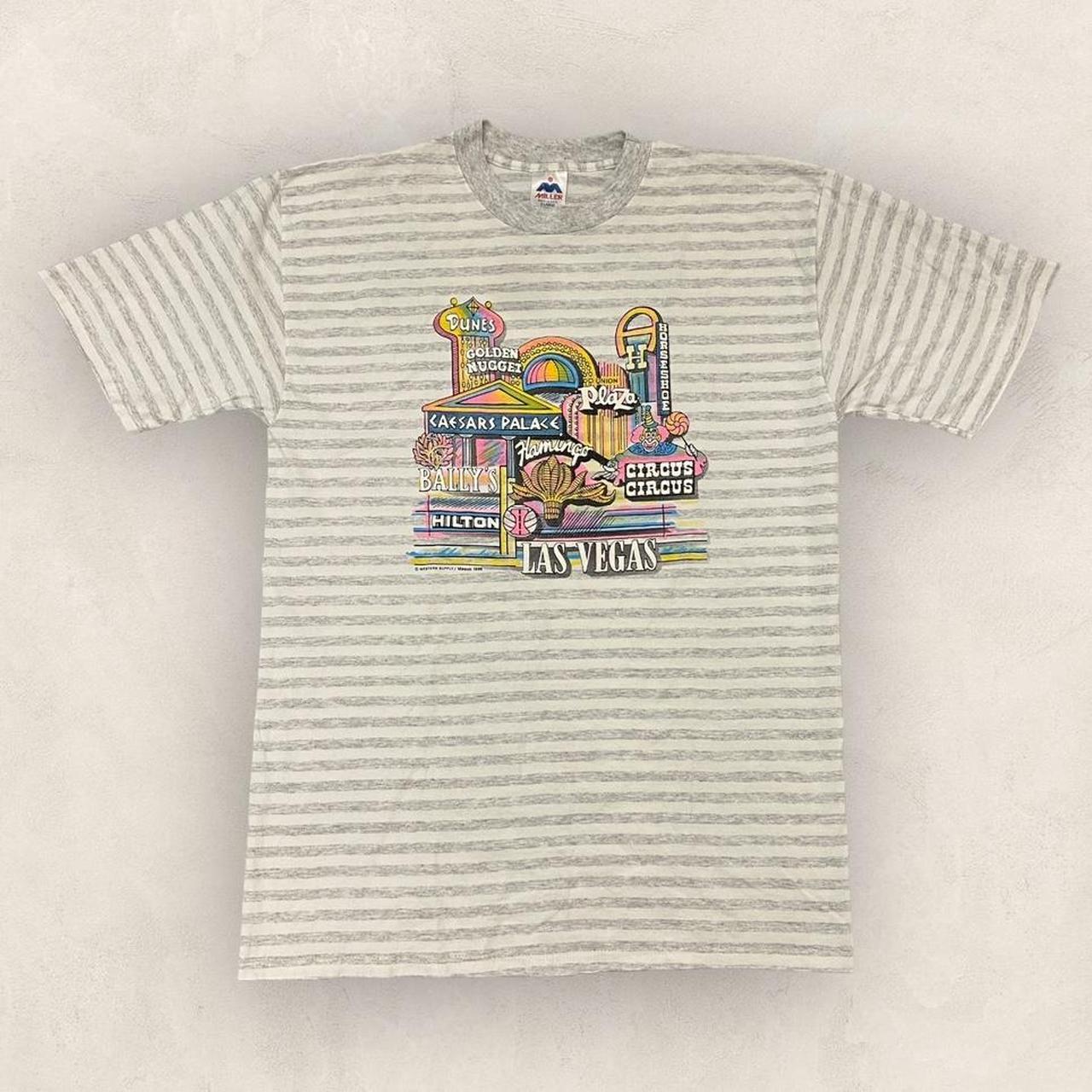 Vintage 80s USA Las Vegas strip hotel casino promotional graphic t-shirt