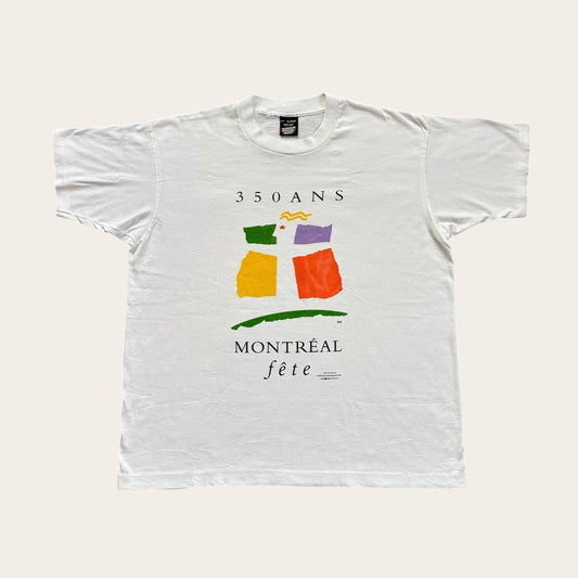 Vintage 90s Montreal festival Quebec music culture souvenir t-shirt