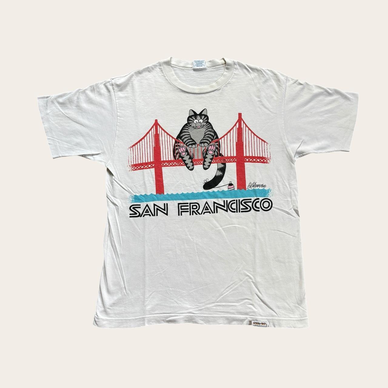 Vintage 90s B Kliban San Francisco Golden Gate Bridge cat crazy shirts t-shirt