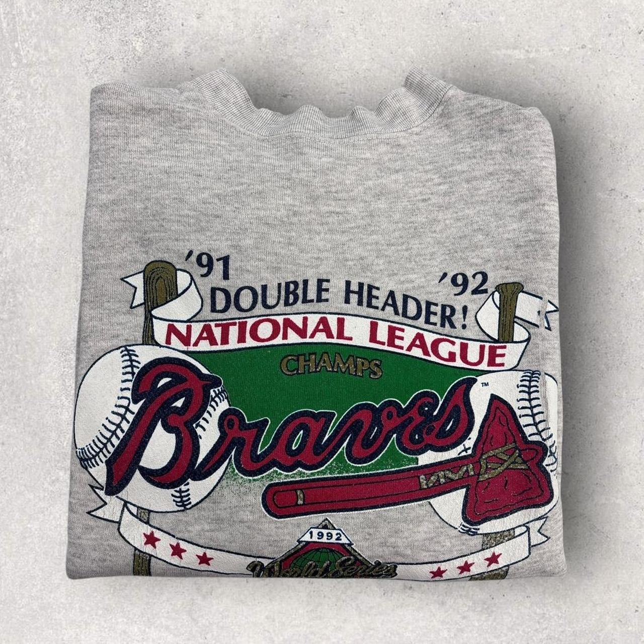 Vintage 90s USA Atlanta Braves MLB baseball World Series champions graphic sweatshirt