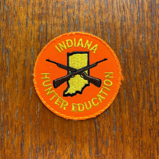 Vintage 80s USA Indiana hunter education hunting embroidered patch