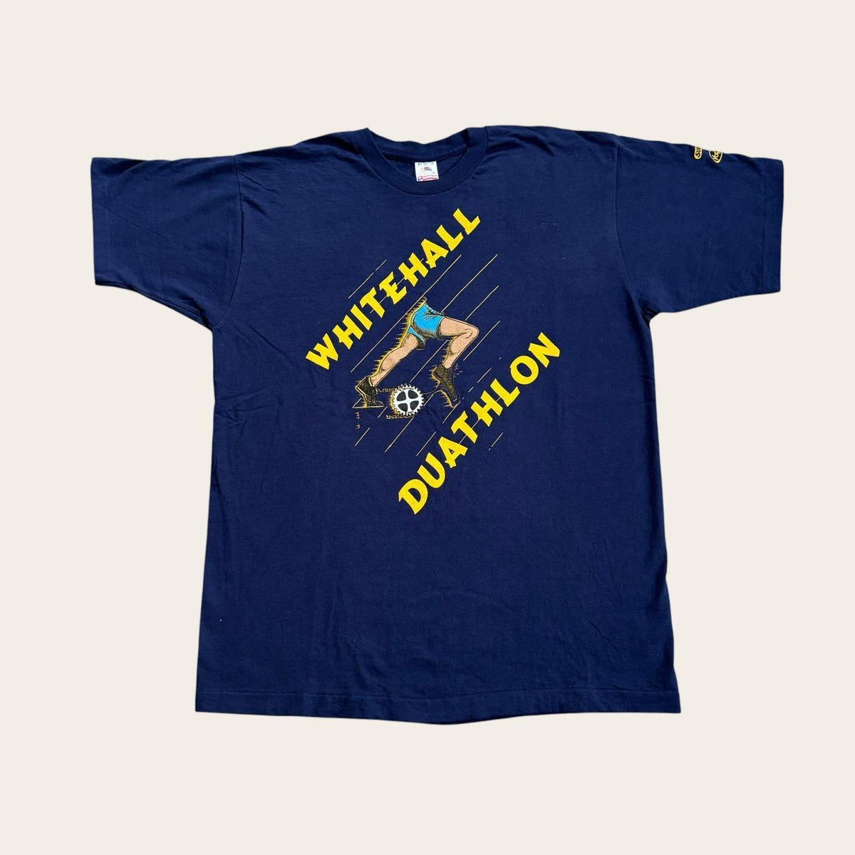 Vintage 90s USA Whitehall duathlon Michigan cycling running t-shirt