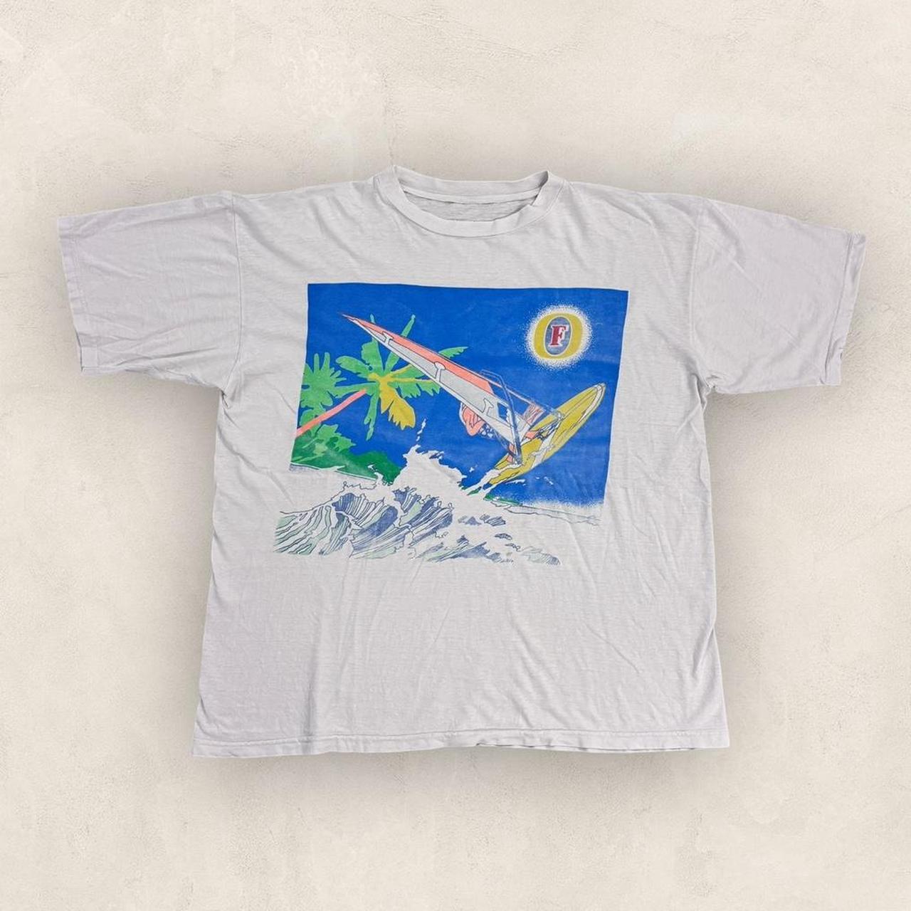 Vintage 90s Fosters beer windsurfing graphic t-shirt