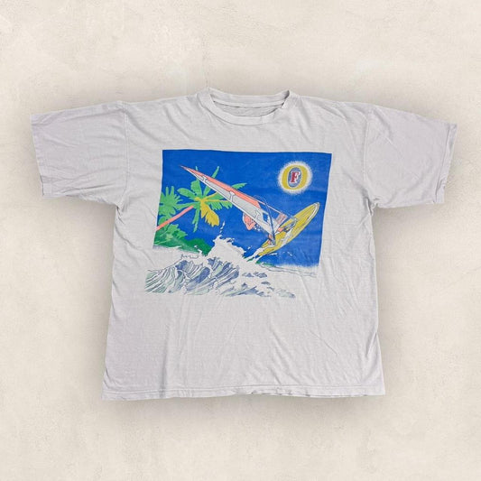 Vintage 90s Fosters beer windsurfing graphic t-shirt