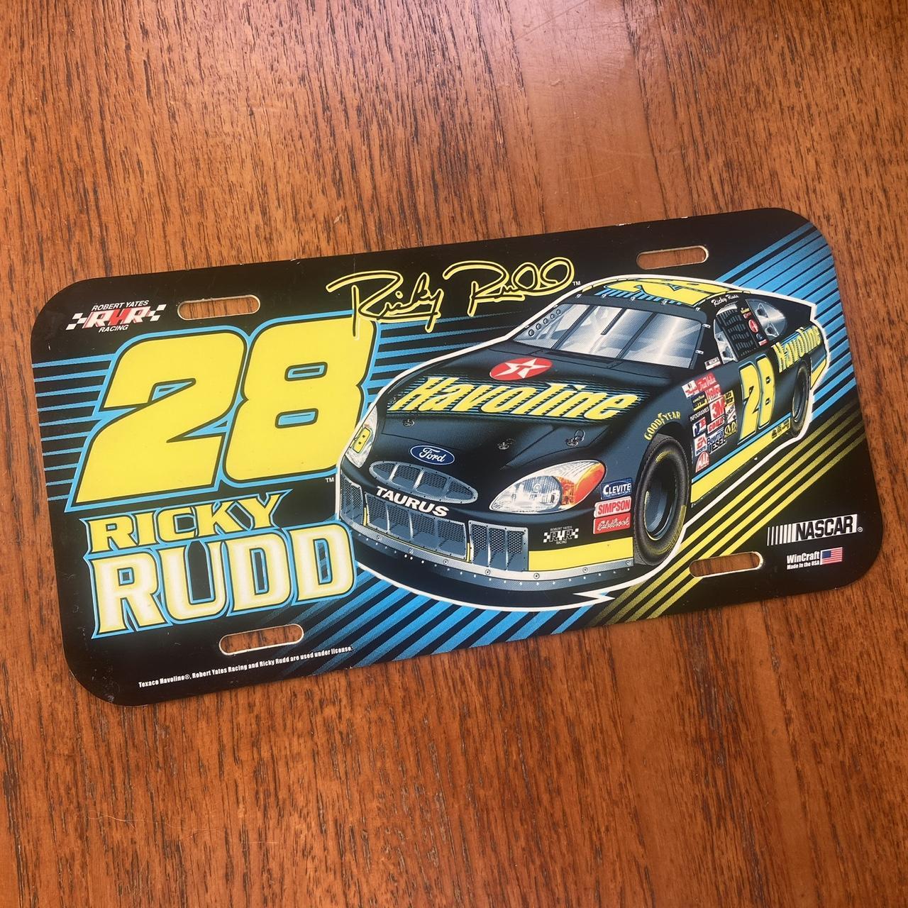 Vintage 90s USA NASCAR Ricky Rudd motorsport Ford racing team American license plate