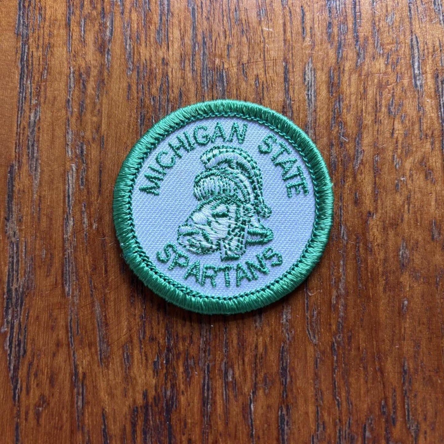 Vintage 80s USA Michigan State Spartans university varsity embroidered patch