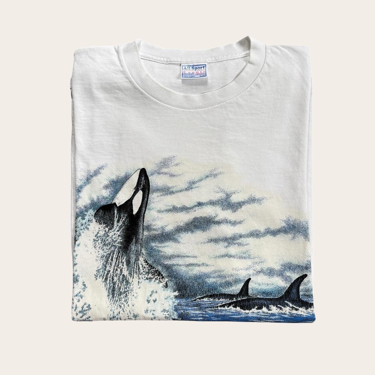 Vintage 80s USA Sea World Shamu orca whales theme park t-shirt