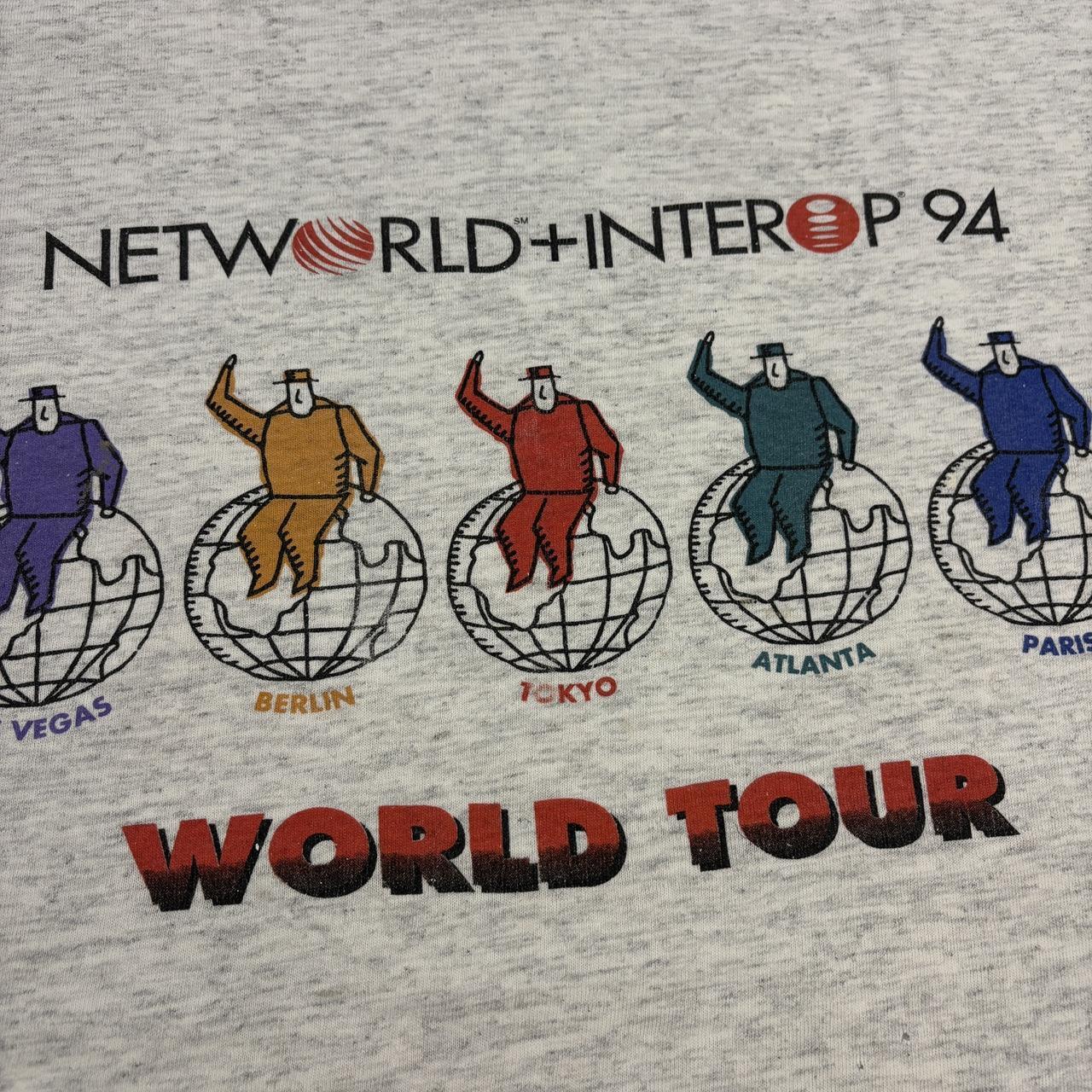 Vintage 90s USA Networld & Interop world tour IT technology trade show t-shirt