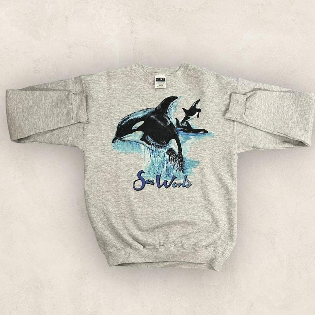 Vintage 90s USA Sea World Shamu orca whale theme park graphic sweatshirt