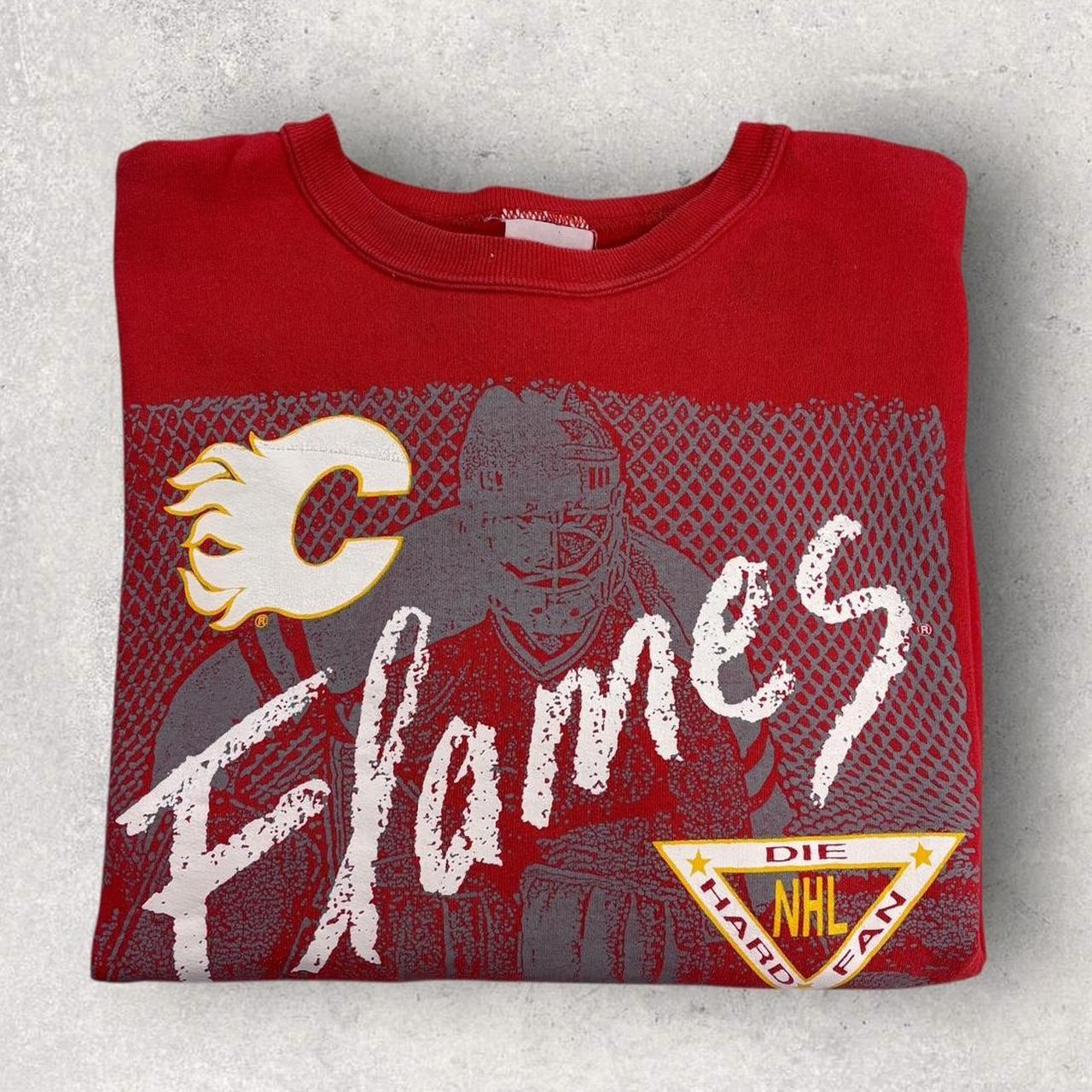 Vintage 90s Calgary Flames NHL ice hockey Canada graphic sweatshirt