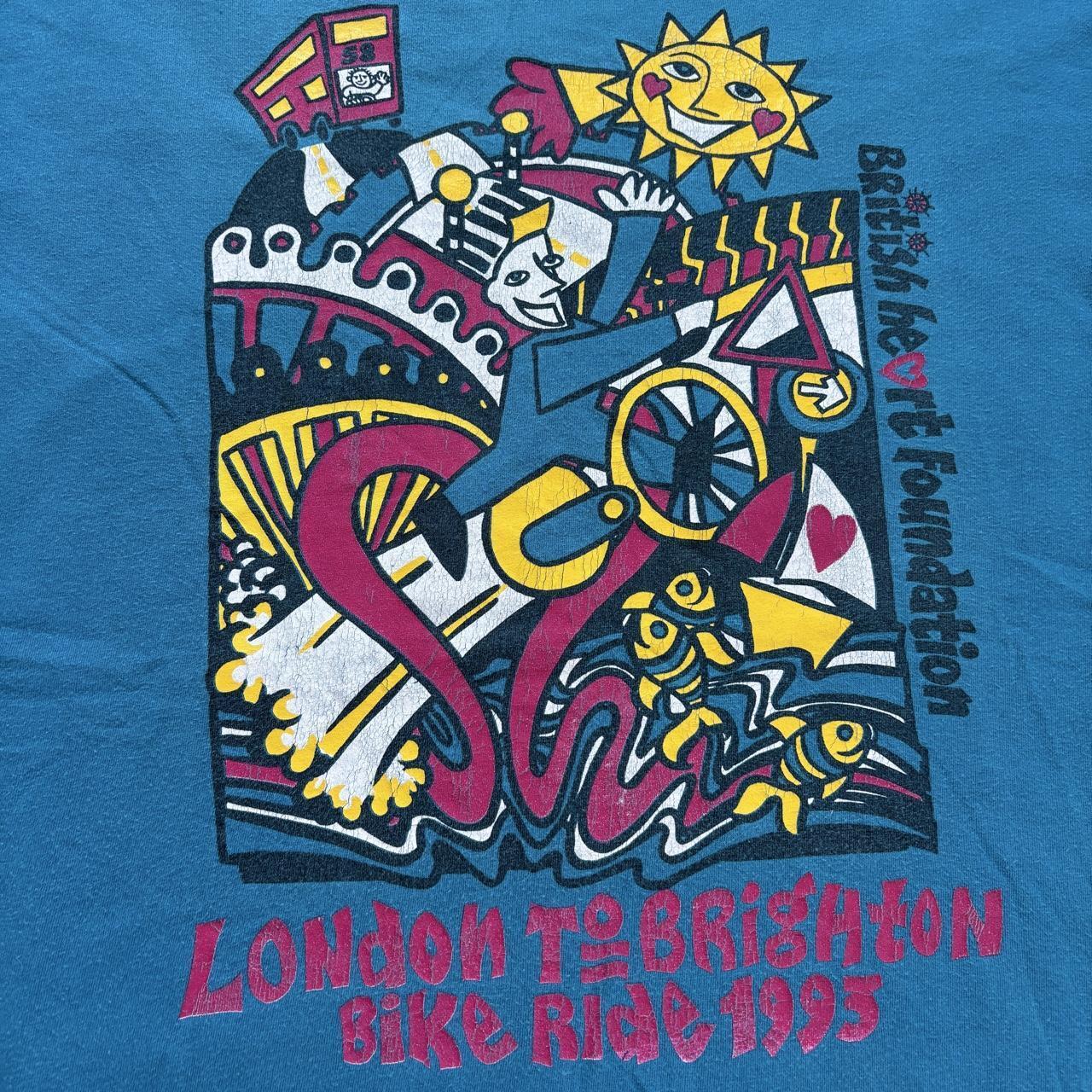 Vintage London Brighton bike ride ‘93 British heart foundation charity t-shirt