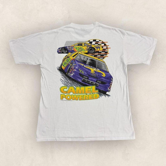 Vintage 90s USA Camel cigarettes motorsport automobile pocket t-shirt