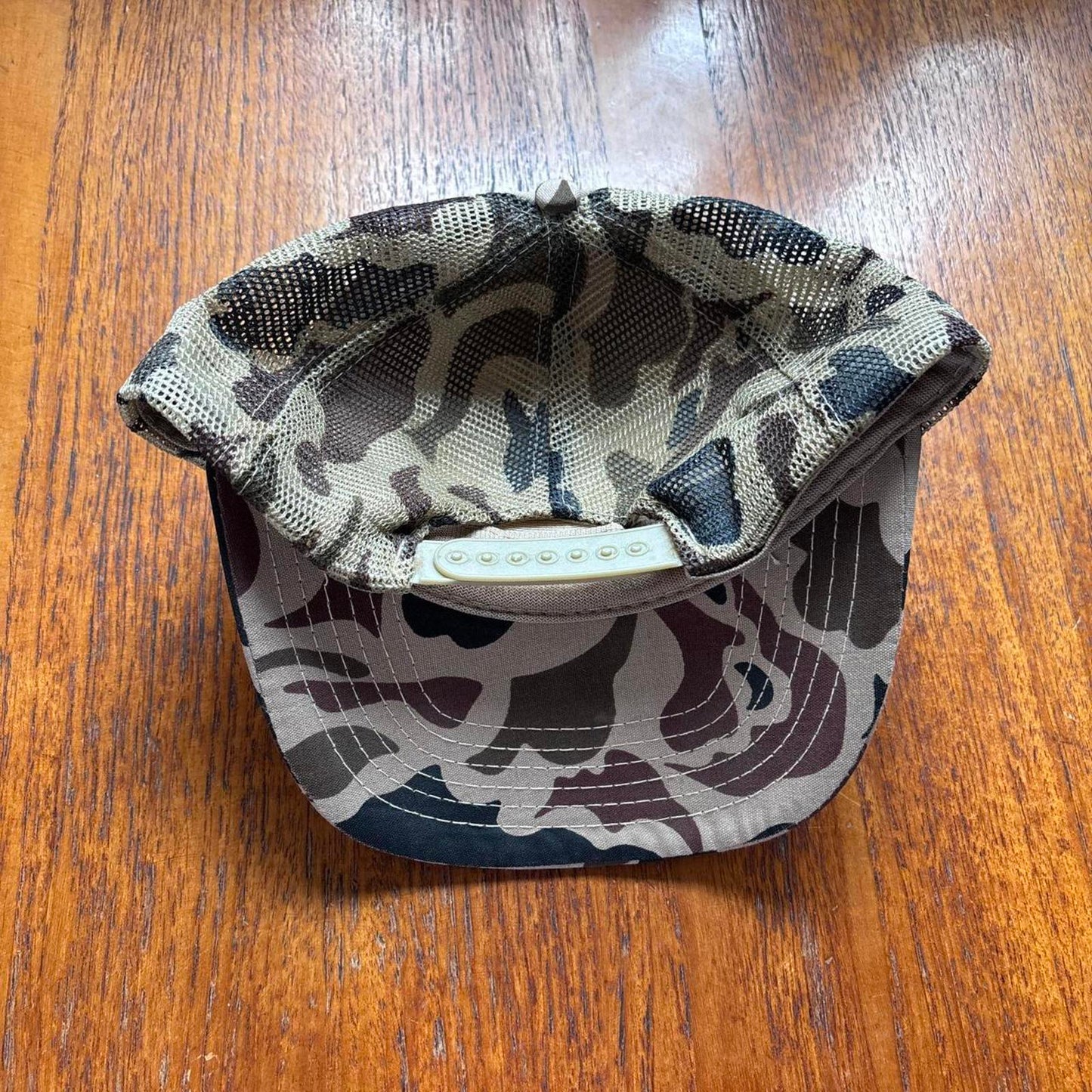 Vintage 90s USA Delbert Stockman trucks Missouri workwear camo trucker cap
