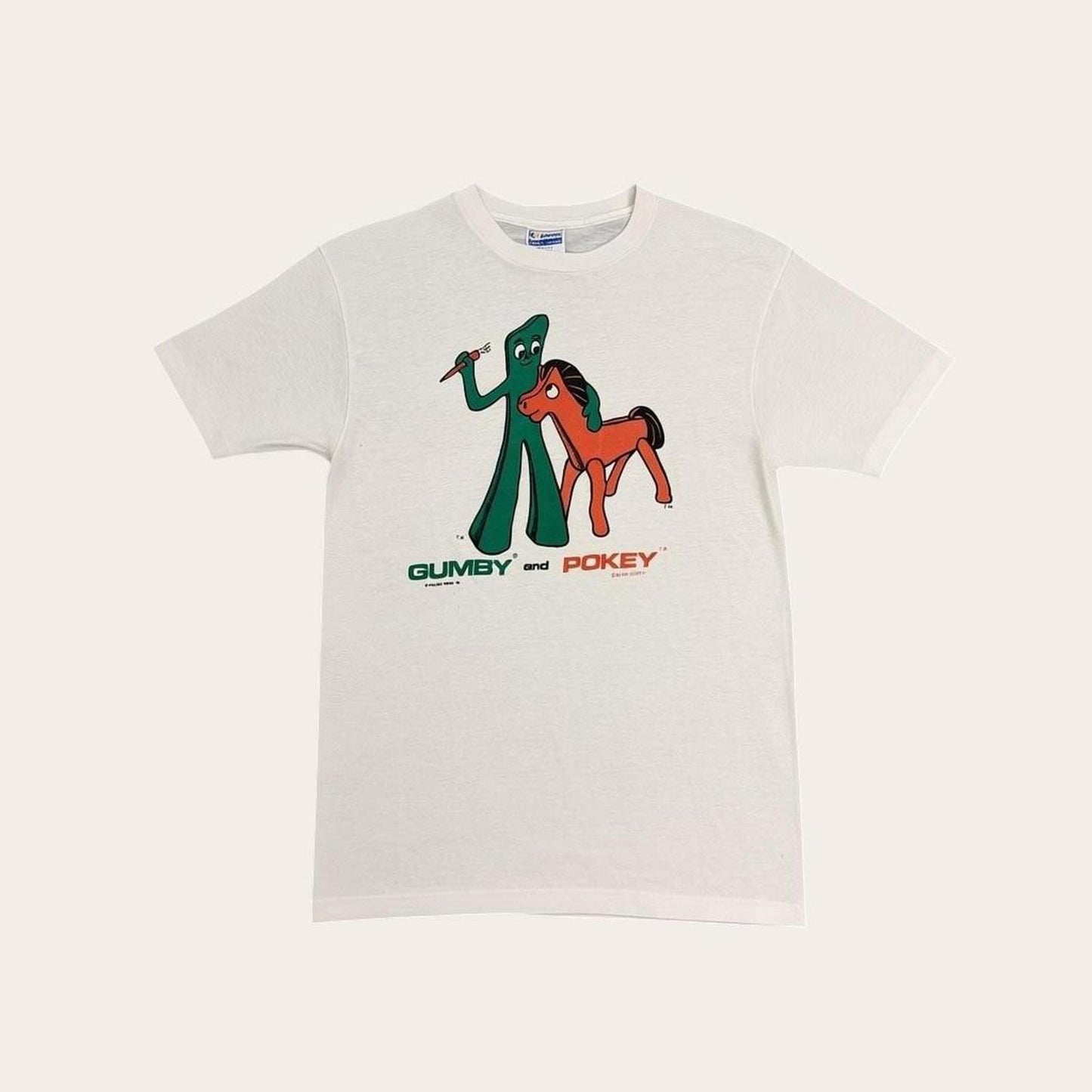 Vintage 80s USA Gumby and Pokey cartoon claymation Movie TV Series t-shirt