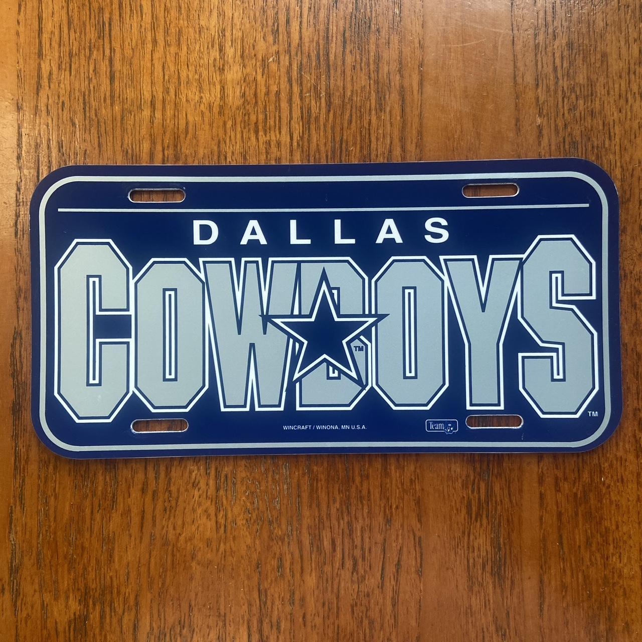 Vintage 90s USA Dallas Cowboys NFL American Football promotional American license plate