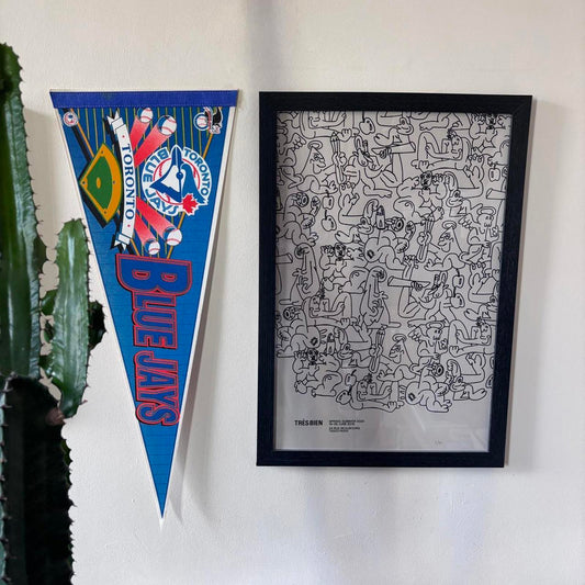 Vintage 90s Toronto Blue Jays Canada Major League Baseball MLB felt pennant