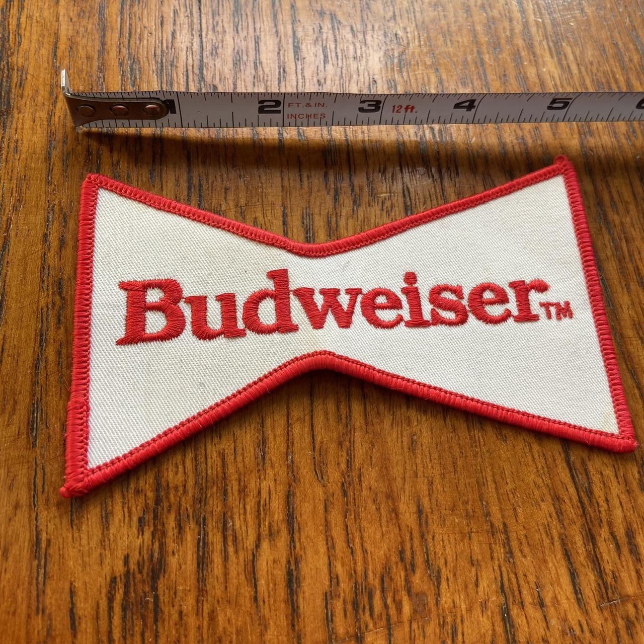 Vintage 80s USA patch Budweiser beer alcohol embroidered sew on badge