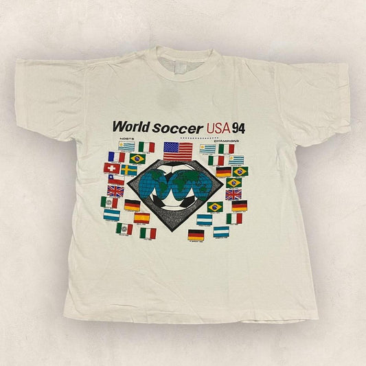 Vintage 90s USA World Cup 94 football tournament flags graphic t-shirt