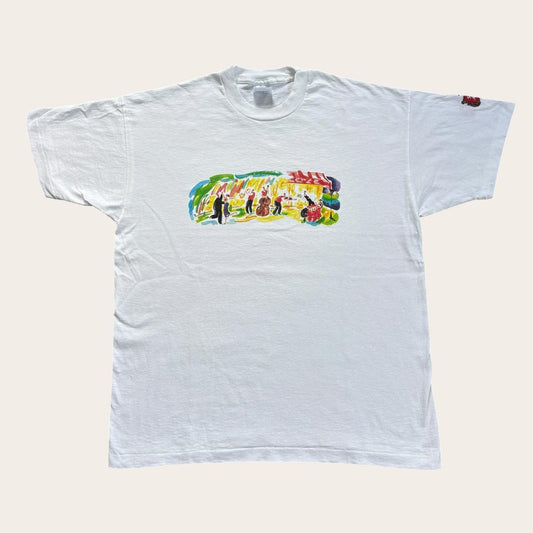 Vintage 90 Stella Artois lager beer cafe illustration t-shirt