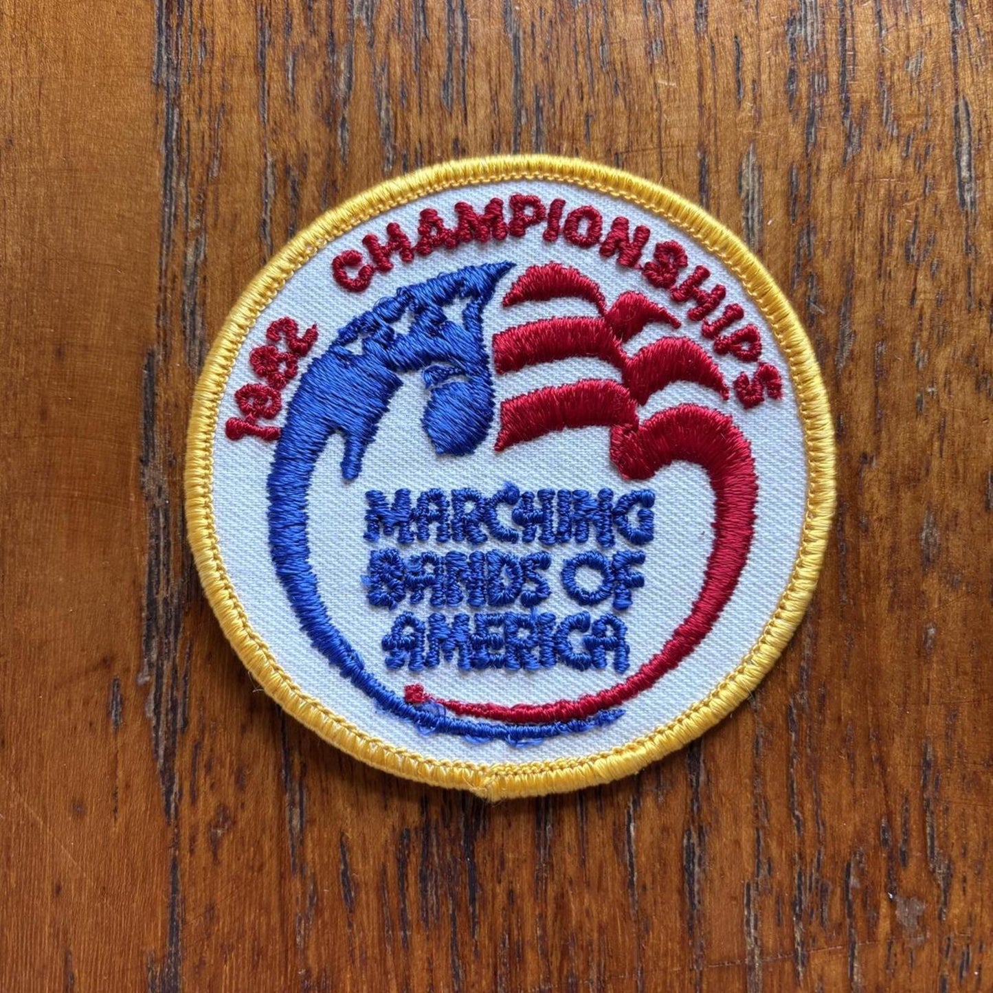 Vintage 80s USA marching bands of America championships embroidered patch