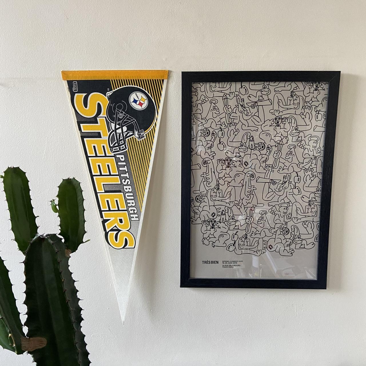 Vintage 90s USA Pittsburgh Steelers NFL American Football felt pennant