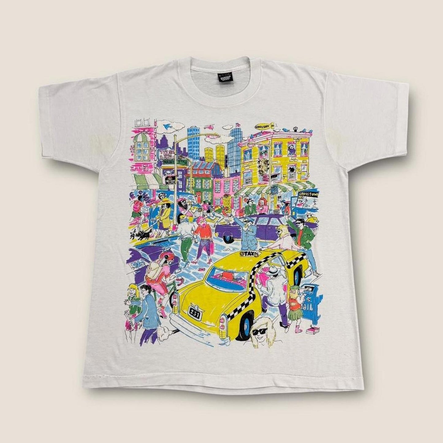 Vintage 90s USA New York City tourist souvenir painted t-shirt