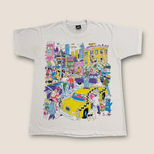Vintage 90s USA New York City tourist souvenir painted t-shirt