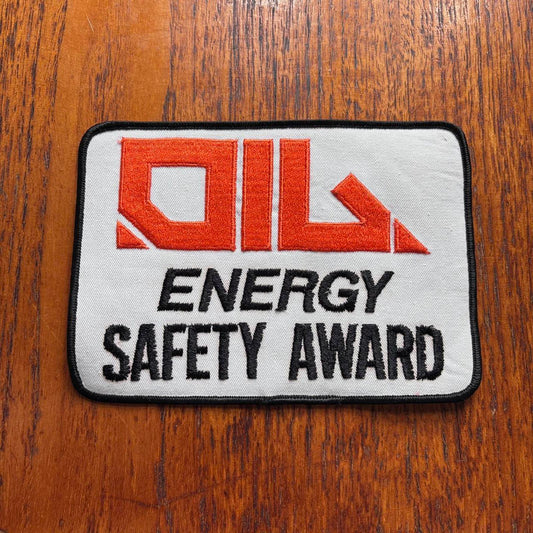 Vintage 90s USA oil energy safety award large embroidered patch