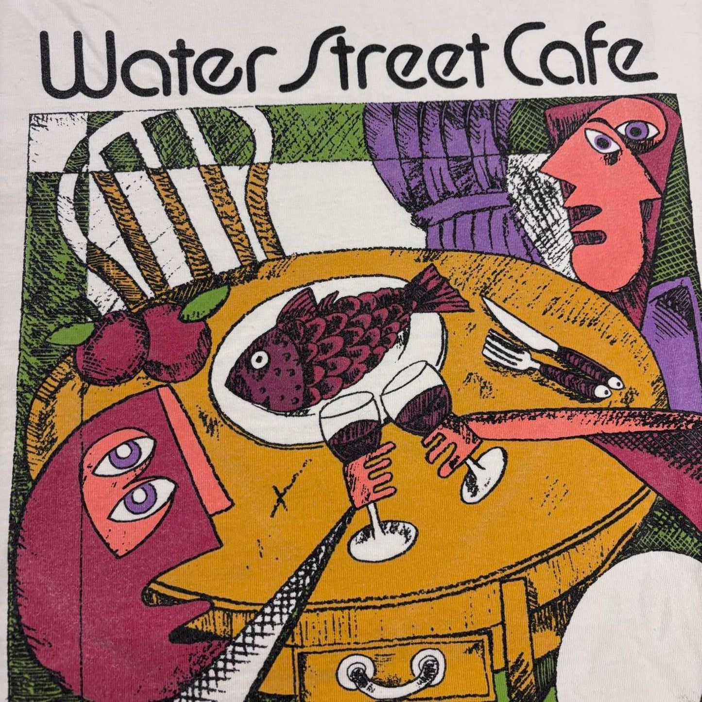 Vintage 90s Water Street Cafe Vancouver Canada artwork tourist souvenir t-shirt
